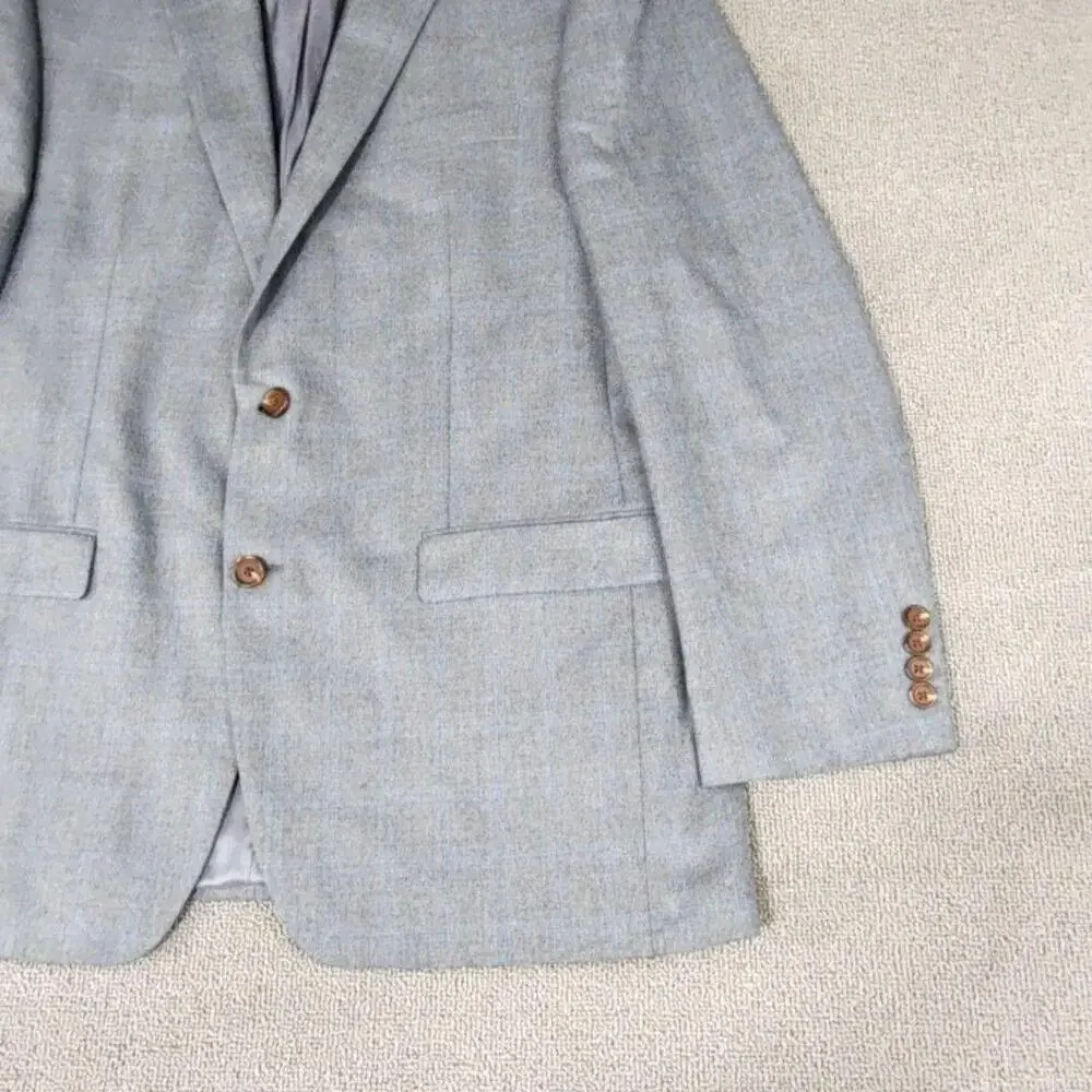 Lauren Ralph Lauren Blazer Mens 42R Gray Blue Sport Coat Jacket Flaw